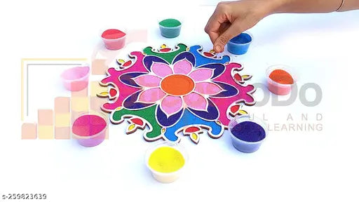 Reusable Rangoli Template Mat. Readymade Rangoli Stencil. Just Fill with Rangoli or Petals. Traditional Design. Modern Day Ease of Use. Washable. Float on Water.  (Design K))