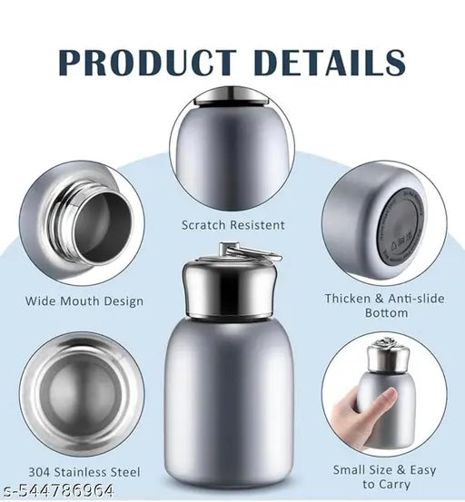 mini woter bottle hot and cold 280ml copper silver colour tharmass travel and home school uss