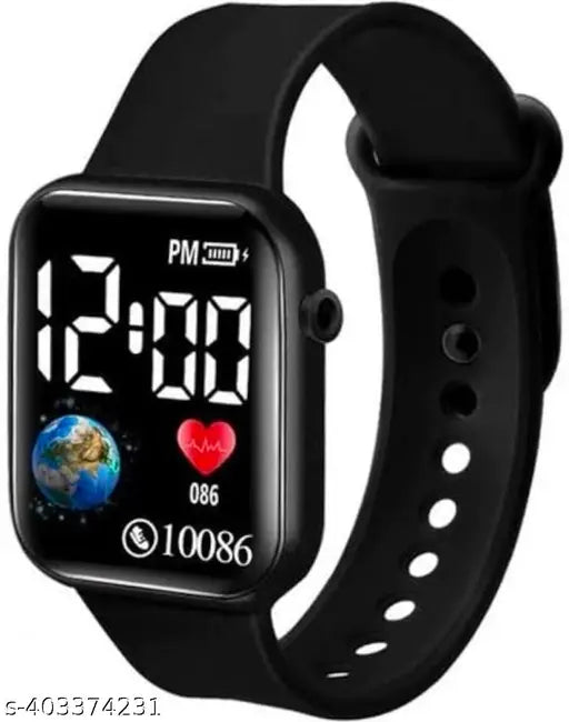 Combo of 2 Pink n Black Colour Big Light Digital Watch for Unisex Girls n Boys and Kids Boys n Girls