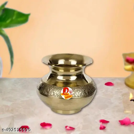 Haridwar Trends- Brass Lota Kalash/ Pooja Lota, Brass Kalash (Gold) brass jaghanath lota