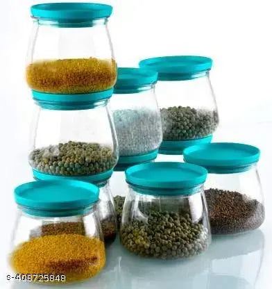 Airtight plastic Container Jar Set For Kitchen - 900ml Set Of 6, Jar Set For Kitchen, Organizer Container Set Items, Air Tight Containers