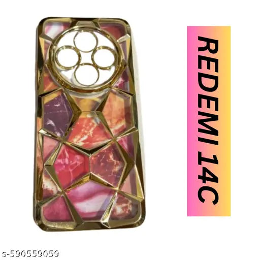 Mi Redmi 14C  New design Diamond Case back cover soft silicone case cover edge camera protection cover (PINK)