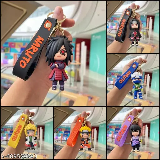Anime Naruto Cartoon Characters Keychain for Girls Boys, Cute Silicon Keychains Accessories Keyring Key Purse Backpack Car Charms for Kids Gifts