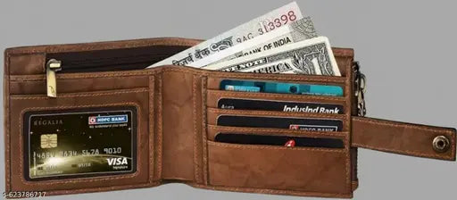 Elusive Trend Men's Wallet Leather Purse Leather Wallet for Men's & RFID Blocking Genuine Branded Leather Wallet for Men's (BROWN)
