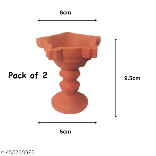 Our Rural Clay Diya  Pancha Mukhi KUTHU VILAKKU   Oil diyas lamp pack of 2