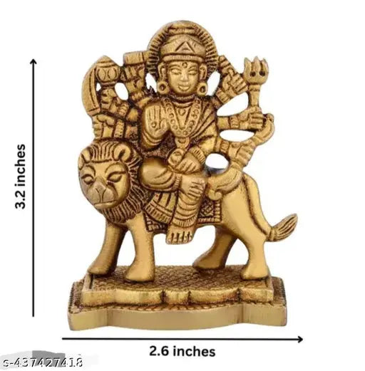 Brass Durga Mata Idol, Durga Murti, Goddess Durga Idol for Home and Office use Murti (Height-3.5 , 270 gm)