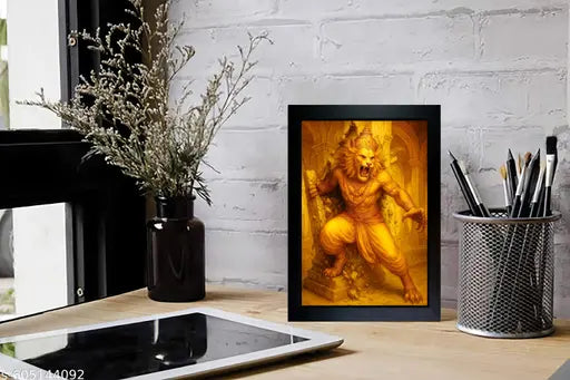 Narasimha Swamy Photo Frame | Narasimha Swamy Painting For Home Decoration And Pooja Room ( 7x9 ) Inch