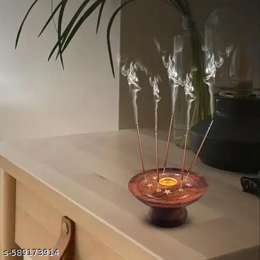 Creative furniture handicraft Puja item, incense holder, wooden puja box, religious accessories, prayer box, incense stick holder, spiritual decor,