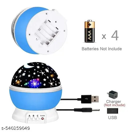 CRENTILA Star Lamp for Kids Bedroom, for Child Sleep Peacefully in Dark Stars Moon Night Lamp  (15 cm, Multicolor)