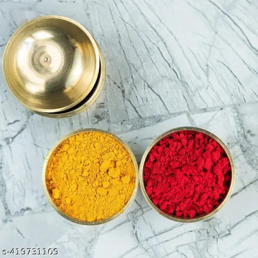 Pure Brass Bowl Diya, Round/Brass Roli Bowl Chandan Katori,Pooja Katori for Keeping Pooja Article in Puja Thali for Diwali Navratri Laxmi Poojan (Size- 25ML) Set of 6 (Hight 1.5 CM, Daya 4.5 CM)