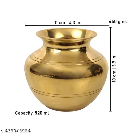Putrika Traditional Hancrafted Brass Lota | Kalash| Sombu | Theertha Sembu |Karwachauth |Mandir | Temple|Marriage Kamandal | Gangajal - Sai Lota