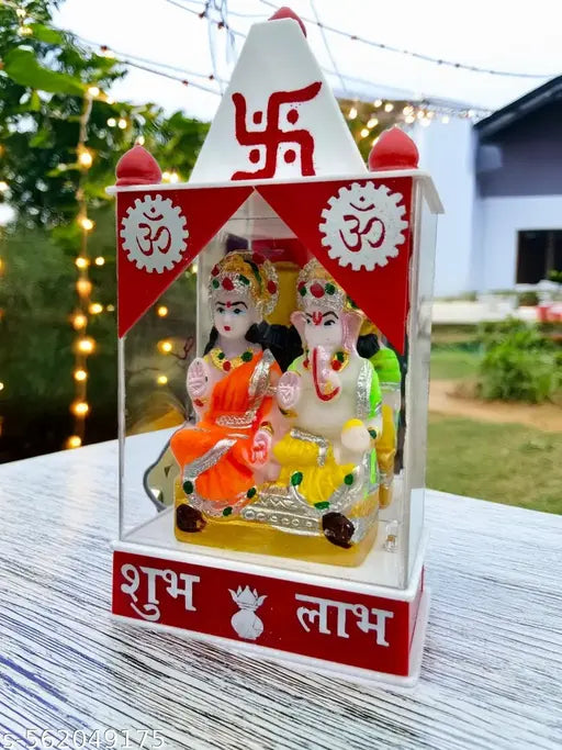 Lakshmi Ganesh LED Light Murti – Ideal Gift for Diwali, Navratri & Daily Mandir Use | Acrylic Temple Style Electric Idol