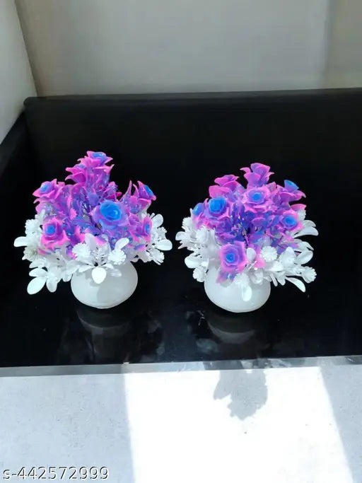 Unique Artificial flowers pot for home decoration, Artifical plant for home décor,Artificial flowers for Décor,Decorating flowers Flowers for Gifts Etc(Combo pack of 2)