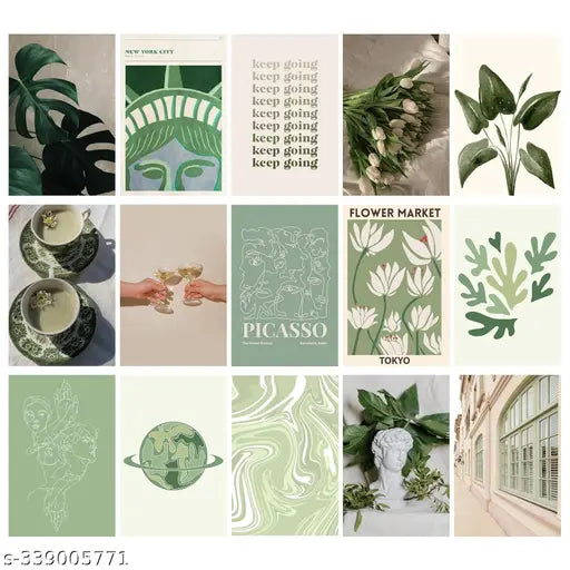 ThePosterMart -Photo Wall Collage Kit | 4x6 inch each | 30 PCS Green Aesthetic collection, Exhibition Poster Room Decor Aesthetic, Matisse Wall Art for Room Décor, Posters for Room Decoration