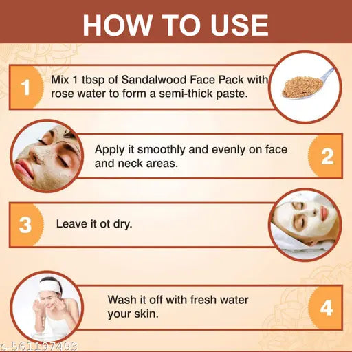 FORTUNATE Chandan Powder – Gently Exfoliates, Heals Blemishes, and Softens Skin – 100G