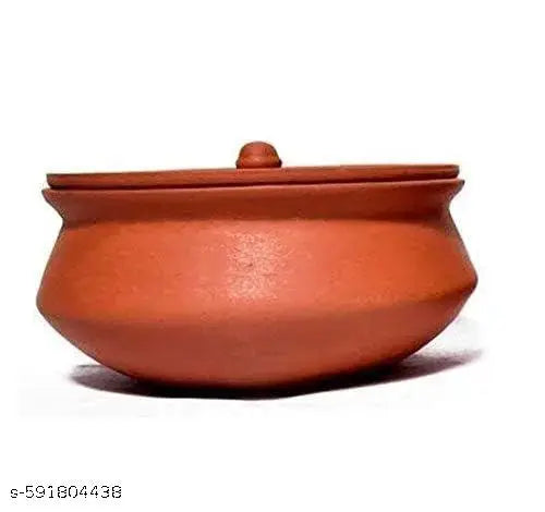 Clay Dahi Handi 500ml | Handmade Mitti Dahi Handi Pot with Lid | Perfect Clay Dahi Pot for Kitchen