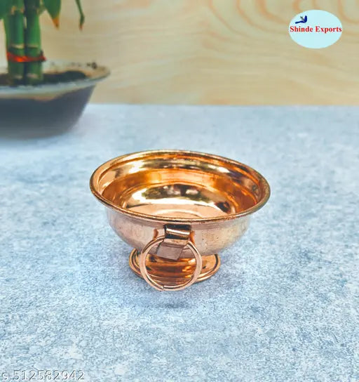 SHINDE EXPORTS small pure copper puja pot tamba kalash decorative panchamrutham bowl for gangajal water vessel for home pooja