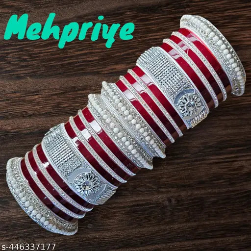 Great Quality Designer Chooda Elegant Bridal Chooda/Chuda Set For Women & Grils Mehpriye Bangles Kada/Punjabi Choora/Punjabi Chuda/Bridal Chuda Bangles/Kadas Set For Women's Bangles Kada Set | Punjabi Choora Set | Traditional Bangles For Women | Women's K