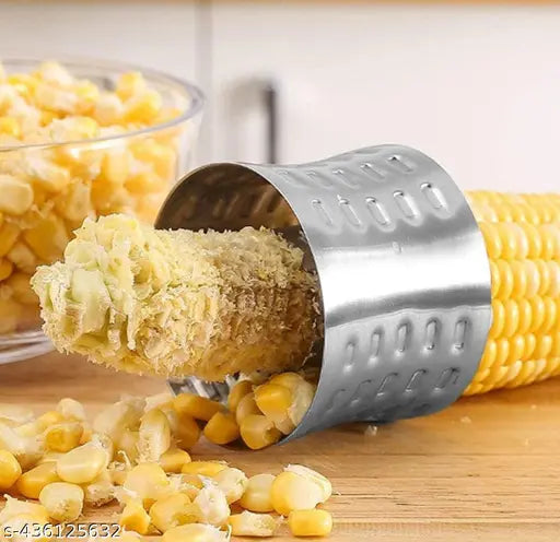 RUDRA, Corn Cutter, Stripping Kernels Remover with Stainless Steel Blades and Hand Protector Corn Peeler Manual and Portable Mini Circular Shaving Thresher, Kitchen Gadgets