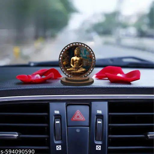 AR Creative Bhagwan Buddh Car Dashboard Idol, God Statue, Decorative Showpiece For Car And Office Table, Study Table, Etc