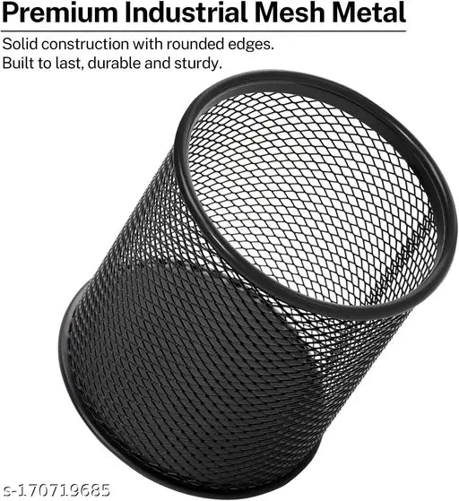 Desk Pen Holder Organizer Stand Cup Desk Office School Stationary Supplies (4 Pcs Round)