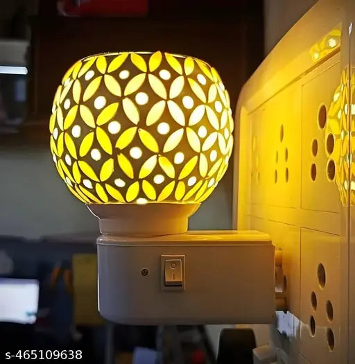 Lytron KAPOORDANI WITH NIGHT LIGHTS , Ceramic LED kapoordani 2 in 1 night lamp burner Kapoor dhani , Wooden LED KAPURDANI , Aroma Diffuser Camphor Burner