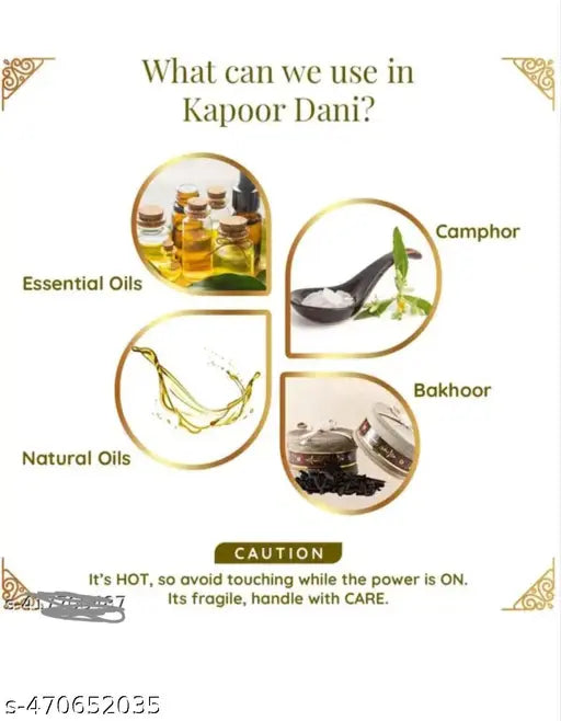 Kapoordani Oil Diffuser With On Off Switch To Toggle For Burner & Lamp Glass, Plastic, Steel Incense Holder Set