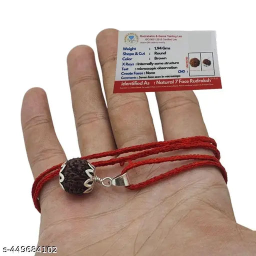 Original 7 Mukhi Nepali Rudraksha Seven Face Rudraksh Wood Pendant AOQ268