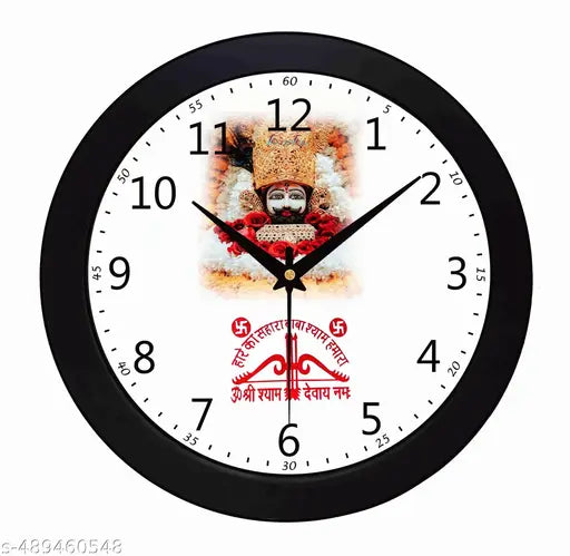 Teen Ban ke Dhari Shri Khatu Shyam Ji HD Wall Clock for Home/Office/Shop Decoration