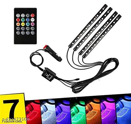 Universal Atmosphere Light LED Wireless Remote Music Controller Car Interior Strip Light Lamp Kit For All Cars (Black) Visit the Autofy Store