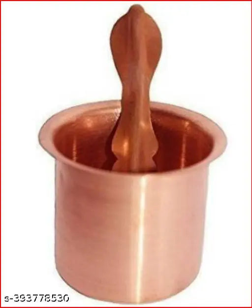 Haridwar Divine Copper Panch Patra Glass with Spoon, Poojan Purpose For Home | Temple | Sawan | Shivrtari Pooja | for All Pooja Purpose