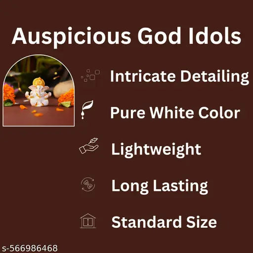 Jiyansh Creation Pagri Ganesh Ji Murti Decorative Showpiece for Home Decor| Ganesh Idol for Car Dashboard Home Temple Office Desk Pooja Room God Idols for Puja & Festival Gifting (Pagri Ganesh With Padestal)