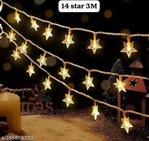 Itsapna pack of 1  14 LED Mini Star String Decoration Electric Lights For Outdoor, Indoor, Anniversary, Birthday Party, Diwali, Holi, Christmas Decoration, Valentine, Gifts Girlfriend Or Boyfriend, Bedroom, Home Light Decoration 3 meters