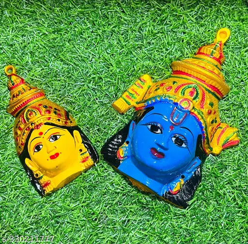 Pack Of 2 Aashirwad Collection Laxmi Narayan Face- Lakshmi Narayan Face- Laxmi Face- Vishnu Face
