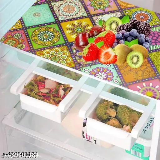 Crosmo 1 Pc Microwave/Oven Top Cover + 1 Pc Fridge/Refrigerator Top Cover + 4 Fridge Mate