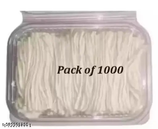 ROUHI Long Cotton Wicks for Puja - Regular White 1100 Pcs