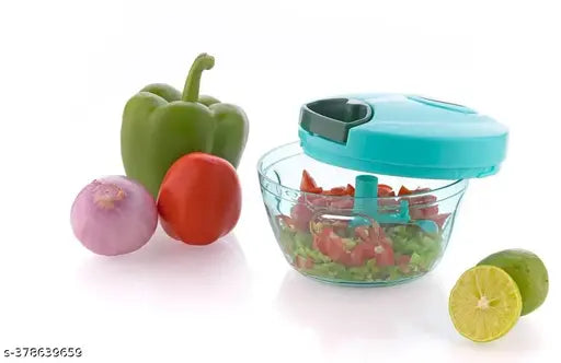 vegetable & fruit chopper, smart cutter Mirchi Cutter Hand Chopper Vegetable Cutter, BPA-free Food Processor with 3 Removable Blades For Chopping & Mincing, Manual Vegetable Cutter , Dry Fruit and Onion , tomato Handy Chopper 450ML Vegetable Chopper quick