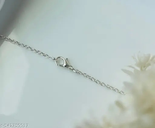 Pack Of 6 Classy Aesthetic Silver AD Charm Pendant Necklace Set For Women And Girls . | Accessories | Gift | Korean | Minimal | Neckpiece | Aesthetic Jewellery | Trendy Pinteresty Necklaces | Necklace Combo