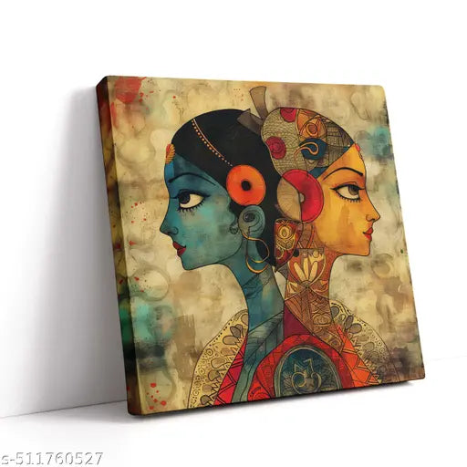 Indianara Indian Traditional Canvas Art Painting for Living | Bedroom | Pooja Room | Hotel Canvas 20 inch x 20 inch Painting