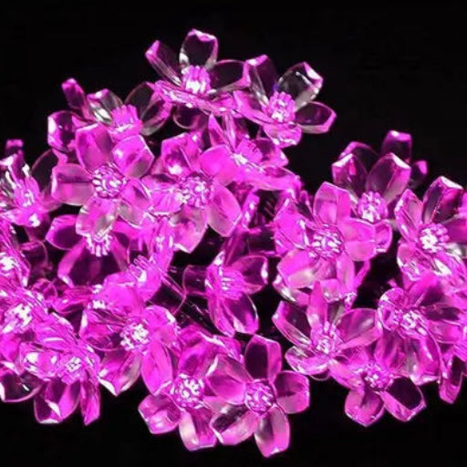 Pink LED Flower String Lights – 32 Feet Decorative Lights for Home, Garden & Festivals