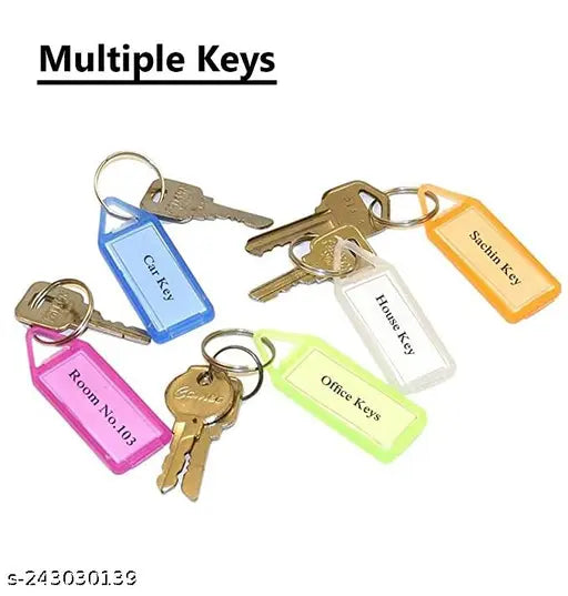 Stealodeal Assorted Color Key and Tag Label Keychain, Pack of 25