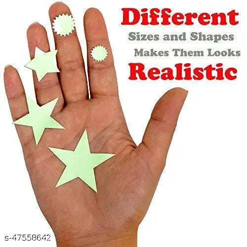 Grahak Trend Florucent Night Glowing Radium Sticker( 201 Stars Big and Small, 1 Moon,1 Rocket,1 Astronaut, 1 Farry, 1 Shuttle, 1 Planet Orbit )