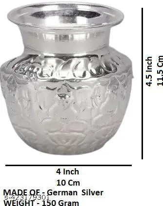 Sigaram 4.5X4 Inch Asta Lakshmi Kalash for Pooja Decor K4125