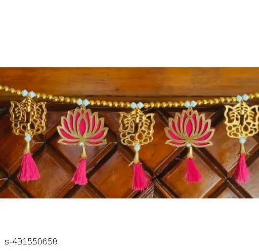 V. R The Artificial Doorway Hanging, Lotus and Ganesha Beautiful Toran for Home Decoration, Amazing Product for Decoration, Handmade Toran, Festive Decoration (Pack of 1 Piece)