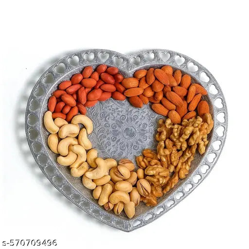 BIBA'S TRADING CO PRESENT Traditional Design Big Serving seer Plates Tray Silver Finish Plastic Decorative Designer Platters for Mukhwas Dry Fruit Return Gift Diwali Birthday Marriage Anniversary (Pack of 12) ml Brand: Generic