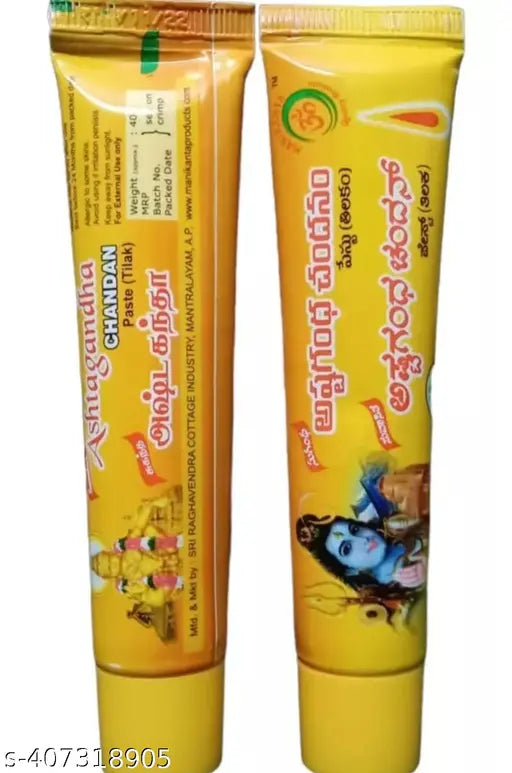 Name.- Ashtagandha chandan tilak paste. . Each 60.gram (pack of 2)