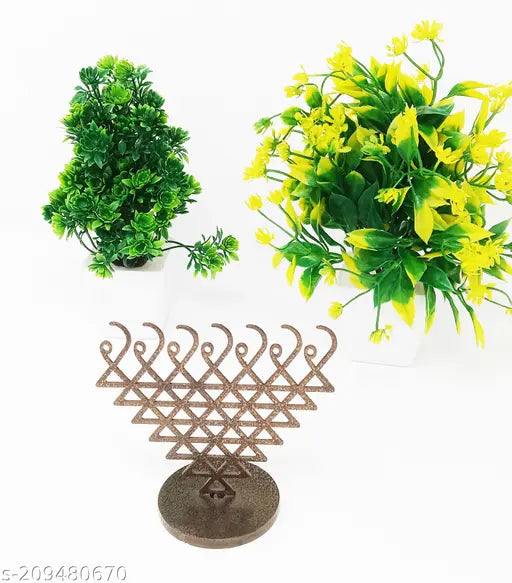 Shri Saraswati Yantra Metal Classic Decorative Showpiece for Table Top, Desk (10 cm x 10 cm)