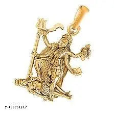 Trending stylish new religious gold plated sherawali Durga Mata Kali maa locket with gold boxer chain pandent Necklace for boys/men and girls/women