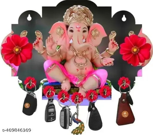 Key Holder for Home | Wall Stylish Key Stand | Key Hanger | Key Chain Holders for Wall with 7 Key Hooks (Multicolor)