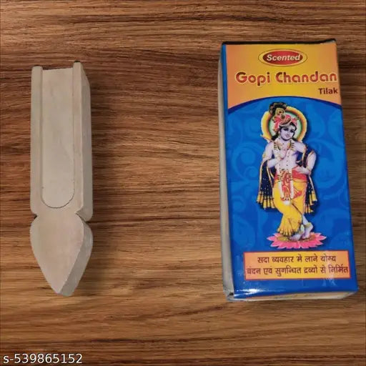 GOPI Chandan Stick with U Shape Wooden Tilak Stamp || VAISHNAV Tilak Stamp Combo Set || ISKCON Tilak Combo Set || GOPI Chandan with ISKCON Tilak Stamp Set